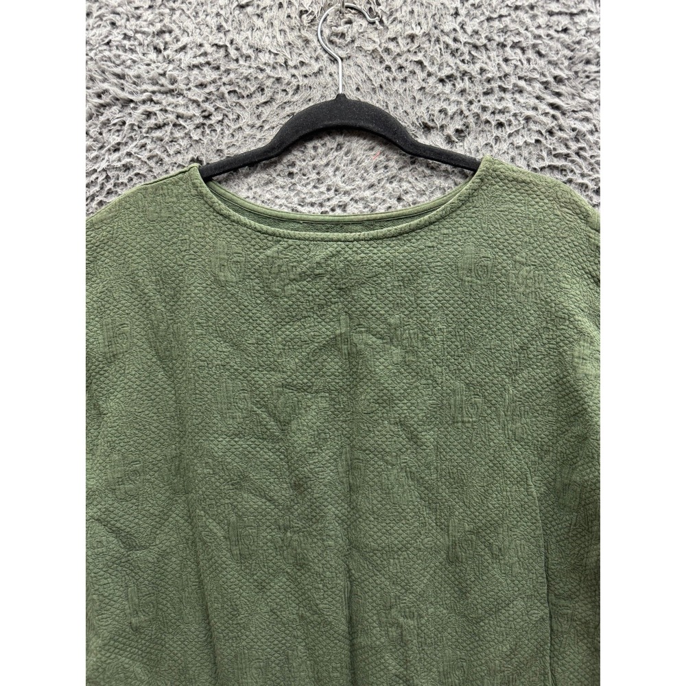 Black‎ Crane Floral Quilted Short Sleeve T-Shirt Dress Green Womens Size S - Picture 3 of 16